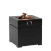Cosibrixx 60 anthracite outdoor heater turned to the right, lit and without glass