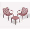DOGA Relax Armchair - Nardi Marsala two armchairs with a DOGA table in front