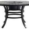 ROSARIO multifunctional dining table Ø120x 72cm high. In the photo, the central area where the barbecue or the grill are placed is covered. On a white background