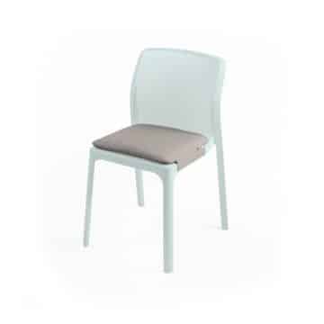 Cushion BIT in Grigio on white BIT chair.
