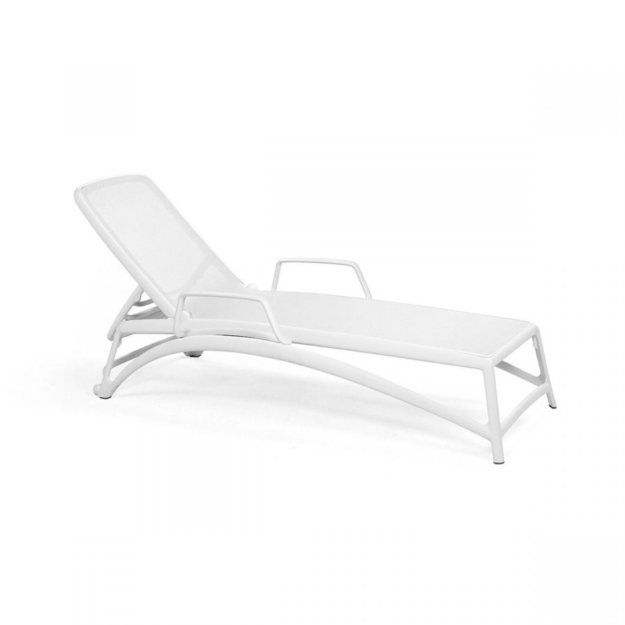 White armrests fixed on a white sunlounger Atlantico