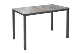 mesa monaco 120 x 80 es una mesa rectangular con la estructura en antracita y el tablero imitando la piedra