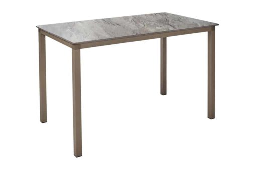mesa monaco 120 x 80 es una mesa rectangular con la estructura en taupe y el tablero imitando la piedra