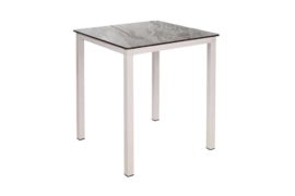monaco table 70 x 70 structure in white and board imitating stone