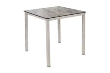 monaco table 80 x 80 structure in white and board imitating stone