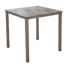 mesa monaco 80 x 80 estructura en taupe y tablero imitando piedra