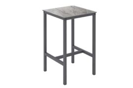 urban table 70 x 70 is a high table with footrest with anthracite structure and the board imitating stone