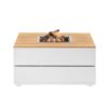 COSIPURE 100 Fire Table white and teak finish
