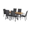 SOUTH WALLES extendable table, aluminium frame painted in anthracite and teak tabletop.