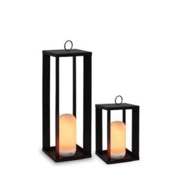 SIROCO portable metal lantern, you can see both sizes available, 30 and 50, on a white background