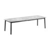 Mesa Extensible ANCONE, extendida las patas se quedan en los extremos. Vista oblicua sobre fondo blanco