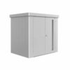 NEO 1B double door, silver wall, silver roof door on a white background. By Biohort, find it at De Tropen, the largest garden furniture store in Malaga. Your outdoor furniture expert.