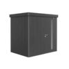 NEO 1B standard, dark gray wall, dark gray roof door on a white background. By Biohort, find it at De Tropen, the largest garden furniture store in Malaga. Your outdoor furniture expert.