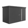 NEO 1D standard, dark gray walls, dark gray door and roof on a white background. By Biohort, find it at De Tropen, the largest garden furniture store in Malaga. Your outdoor furniture expert.