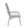 Ancona White Reclining Chair, side view, on a white background