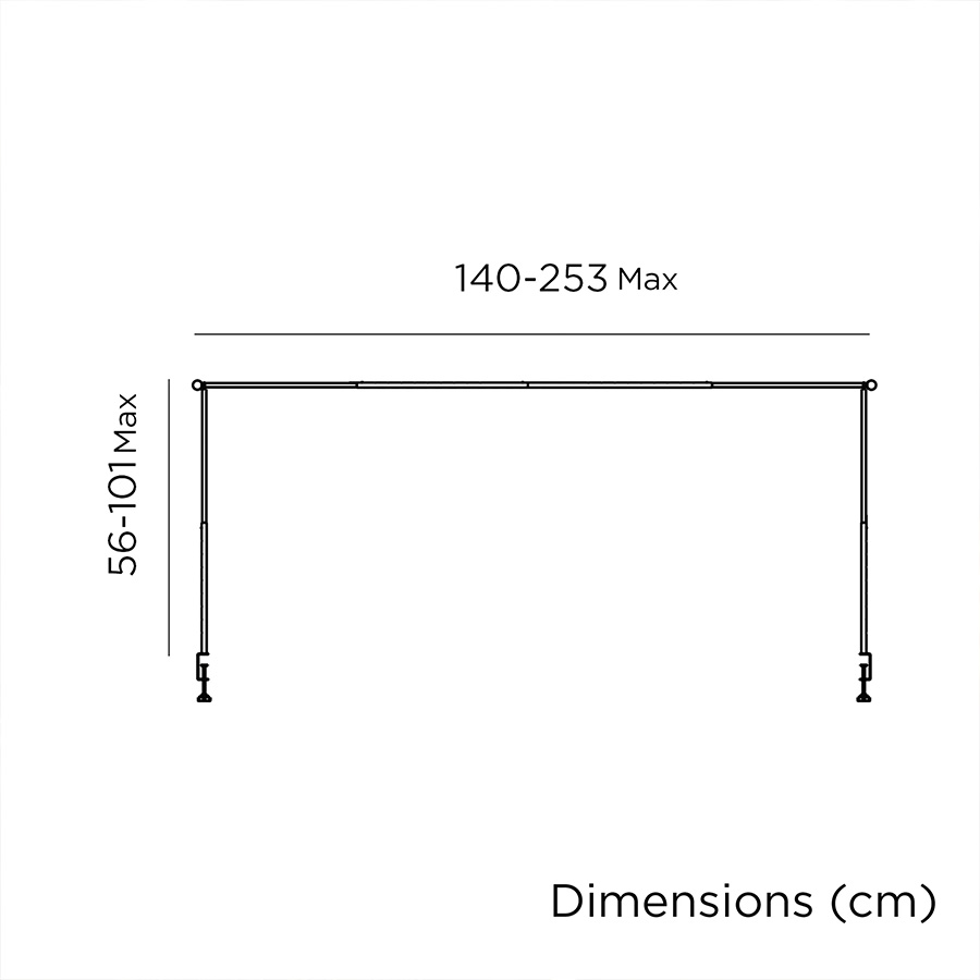 Marco de mesa extensible para guirnaldas GARLAND LIFT dimensiones