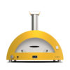 Horno MODERNO 5 Pizze Gas Amarillo vista frontal sobre fondo blanco
