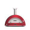 Horno MODERNO 5 Pizze Gas Rojo vista frontal sobre fondo blanco