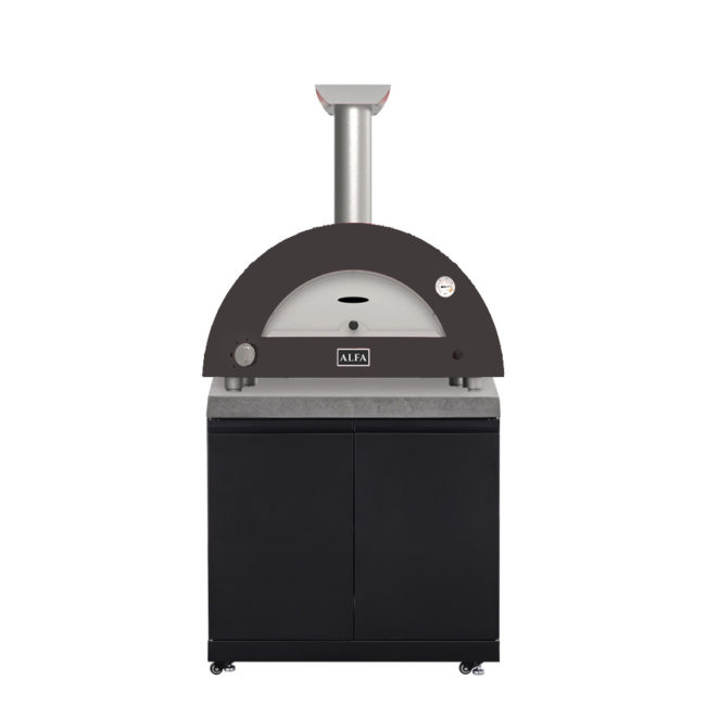 outdoor kitchen side module + 2 gray pizze oven