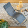 MARSANNE Rug 240x320cm Beige - Lafuma, both grey and beige finishes shown overlapping with an EVOLUTION chair on top