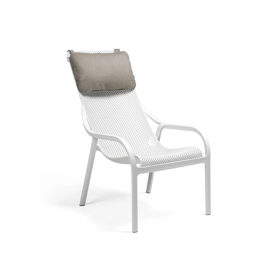 Net LOUNGE headrest - Gray Nardi on NET LOUNGE White armchair