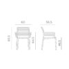 DOGA chair with armrests - Nardi Measurements