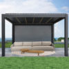 pergola bioclimatica motorizada 3x3 led de De Tropen con Sofá Cassaanova y mesas de centro Finn de 4 Seasons Outdoor