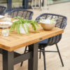 Yasmani 240 table from Hartman. With anthracite aluminium legs and a teak top. A modern, robust design that gives this garden dining table great stability.Yasmani 240 table from Hartman. With anthracite aluminium legs and a teak top. A modern, robust design that gives this garden dining table great stability.Yasmani 240 table from Hartman. With anthracite aluminium legs and a teak top. A modern, robust design that gives this garden dining table great stability.