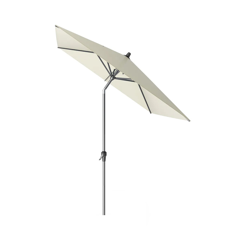Platinum Riva 250x200 Ecru parasol with tilt at the top of the mast.