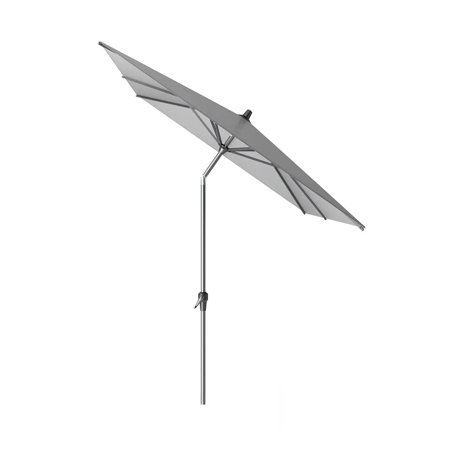 Platinum Riva 250x200 Grey parasol with tilt at the top of the mast.