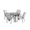 Mesa Livorno Ø120cm with 4 chairs Vienna by Hartman is at De Tropen