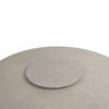 Donato garden table by 4SO. Made of aluminium finished with latte-coloured powder coating, a trendy café-au-lait or toasted beige tone, and tempered glass printed with ceramic motifs in grey tones. Find it at De Tropen, official supplier of 4 Seasons Outdoor in Spain. Top-down view on a white background, showing the tabletop with the lazy susan tray in the same printed ceramic tempered glass finish.