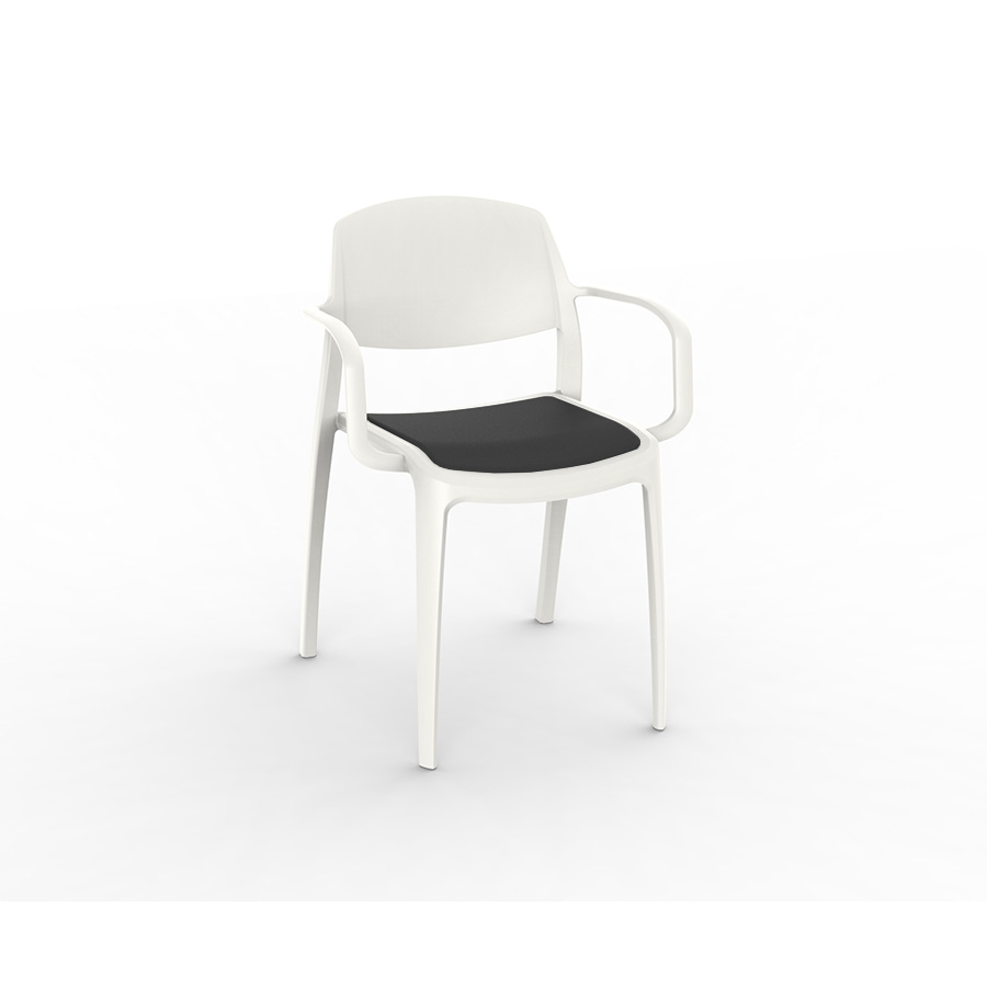 Smart upholstered chair White Black - Resol - De Tropen