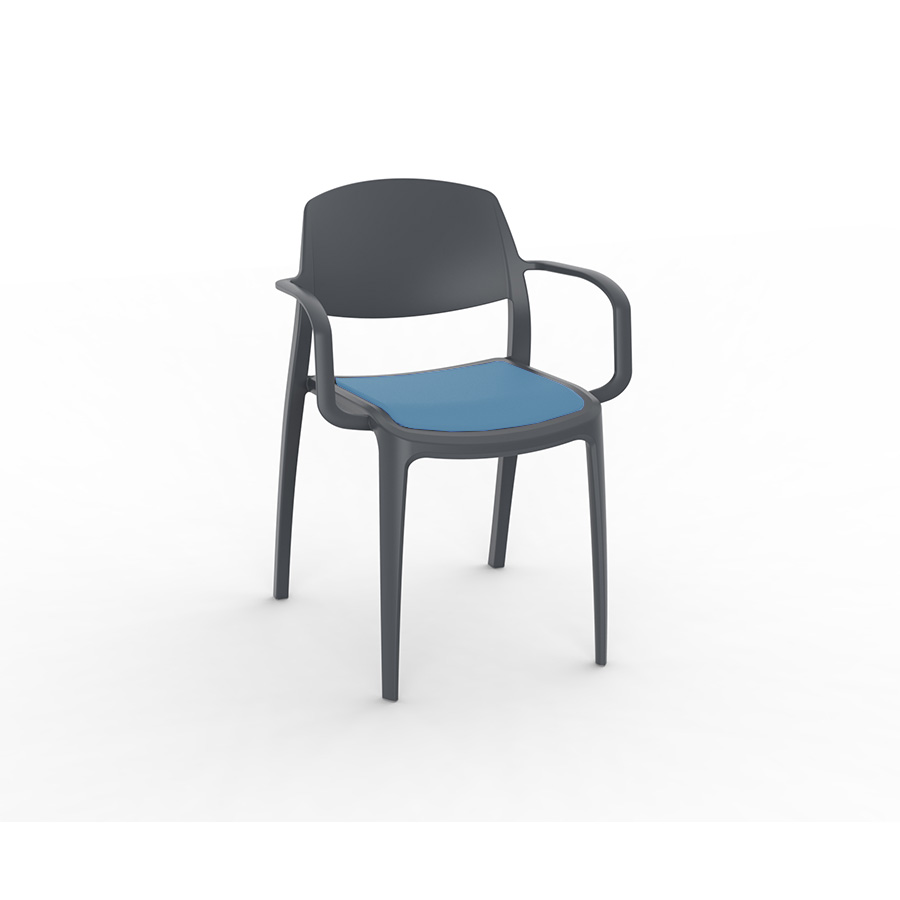 Smart upholstered chair Dark Grey Mineral Blue - Resol - De Tropen