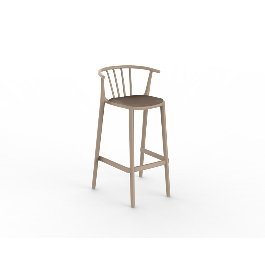 Taburete Woody Tapizado Arena Taupe - Resol - De Tropen