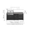 Medidas Cocina exterior PRO Elite nevera de GrandPro Una cocina con módulo de barbacoa, almacenaje y fregadero. De diseño mediterráneo, hecha de aluminio aligerando su peso y maximizando su resistencia a la intemperie. Encuéntrala en De Tropen compra online segura y envío rápido.