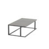 Mesa Centro Montigo de 4SO Hecha de aluminio pintado en carbón mate y tablero de piedra pulverizada en diversos tonos de gris. Encuéntrala en De Tropen al mejor precio. Compra online segura y envío rápido.