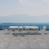 Melbourne chair by 4SO. Made of white-painted aluminum and gray textilene. Find it at De Tropen for the best price. Secure online purchase and fast shipping.