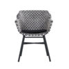Delphine Black Garden Chair by Hartman. An aluminum chair in white with a hand-woven synthetic fiber seat creating a beautiful blue and white pattern. Find it at De Tropen at the best price, secure online purchase, and fast shipping.