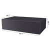 rectangular table and chair set cover with measurements: 190x260x85cm