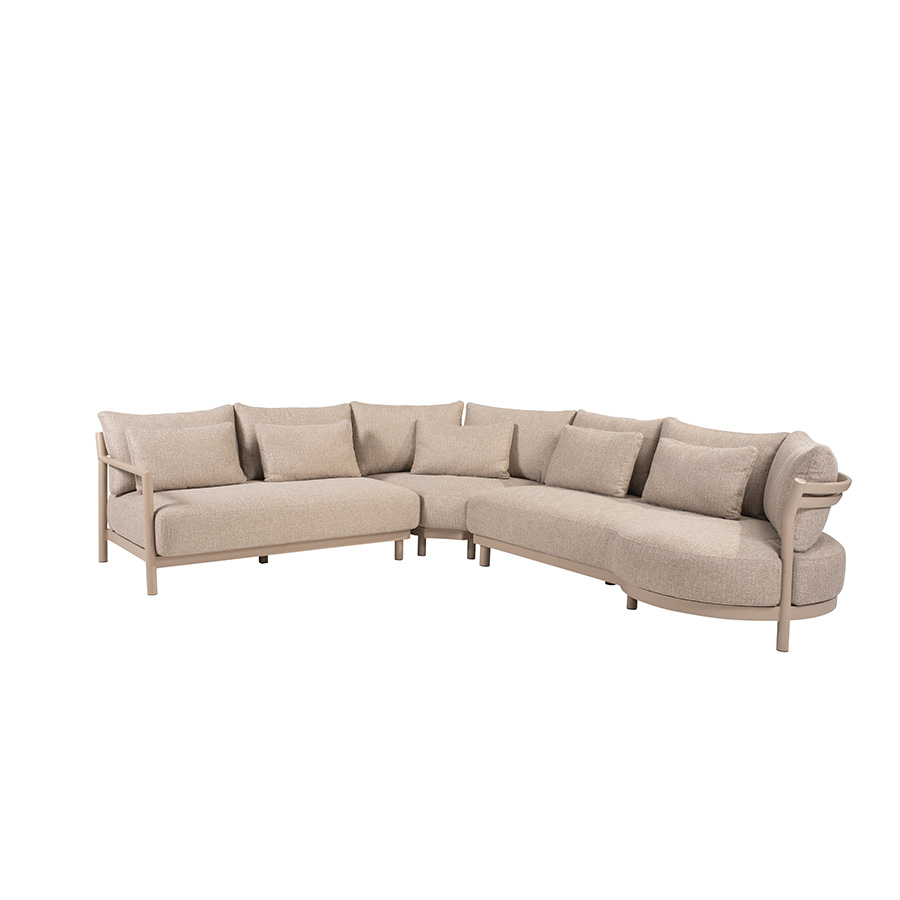 Sofá Mykonos rinconera y Chaise longue de 4 Seasons Outdoor. Encuéntralo en la mayor tienda de muebles de exterior, terraza y jardín: De Tropen ¡y al mejor precio!