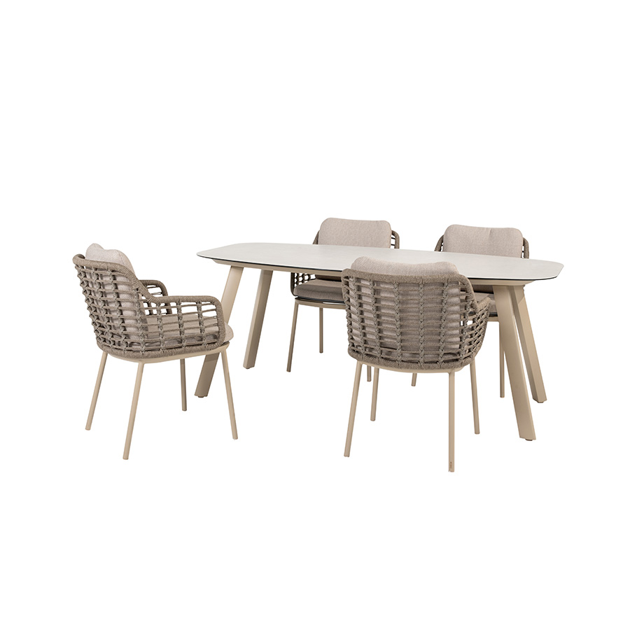 Manolo 180 Puglia garden dining set for your patio or garden by Taste 4 Seasons Outdoor. Find it at the largest outdoor furniture store: De Tropen – and at the best price!