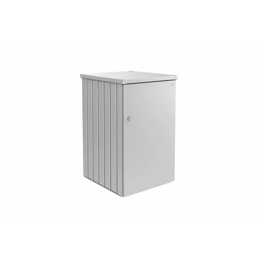Contenedor Cubo Basura Alex de Biohort. Foto de producto en plata sobre fondo blanco. Encuéntralo en De Tropen, la mayor tienda de muebles de jardín de Málaga.