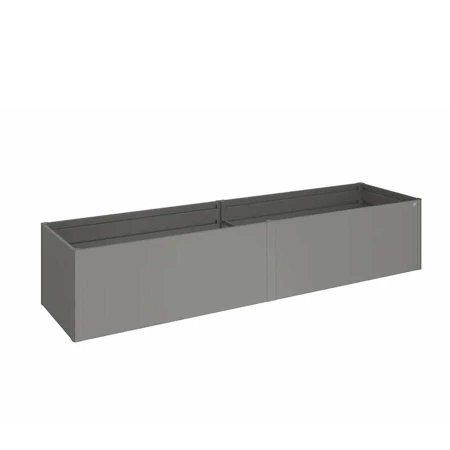 Huerto urbano elevado M gris cuarzo 4x1 de Biohort. Foto de producto sobre fondo blanco. Encuéntralo en la mayor tienda de muebles de jardín de Málaga, De Tropen.
