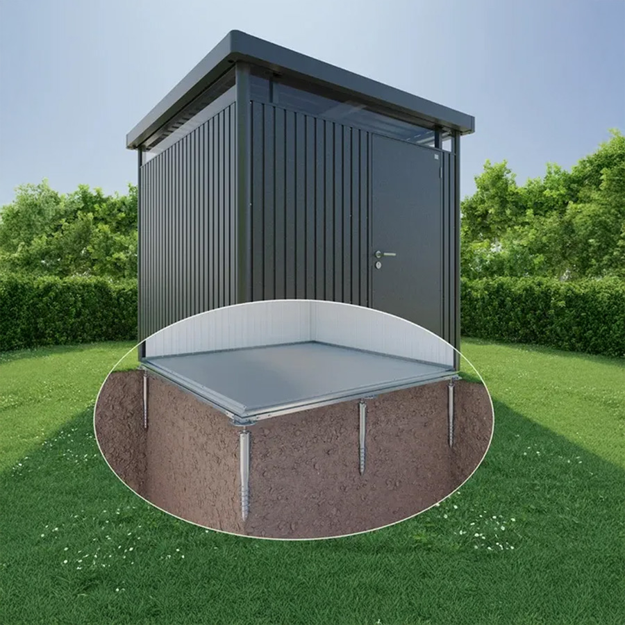 SmartBasePLUS Mini Garaje de Biohort. Foto de producto sobre fondo blanco. Encuéntralo en De Tropen al mejor precio. Confía en la mayor tienda de muebles de exterior de Málaga.