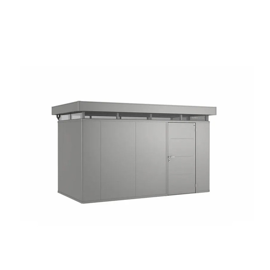 Caseta CasaNova 4x2 gris cuarzo, foto de producto sobre fondo blanco. Amplía tus horizontes con De Tropen®, ven a descubrir las posibilidades de personalización de la CasaNova 3. En la mayor tienda de muebles de jardín de la Costa del Sol, con la elegancia y solvencia técnica que solo Biohort puede ofrecer.