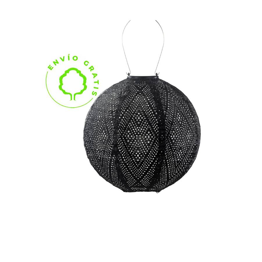 Ø30 Ikat Black solar lamp by Lumiz. Find it at De Tropen at the best price, buy online safely and quickly. Trust your expert in garden and terrace furniture from the Costa del Sol. The largest outdoor furniture store in Málaga. Front photo on a white background with the free shipping logo on the left.