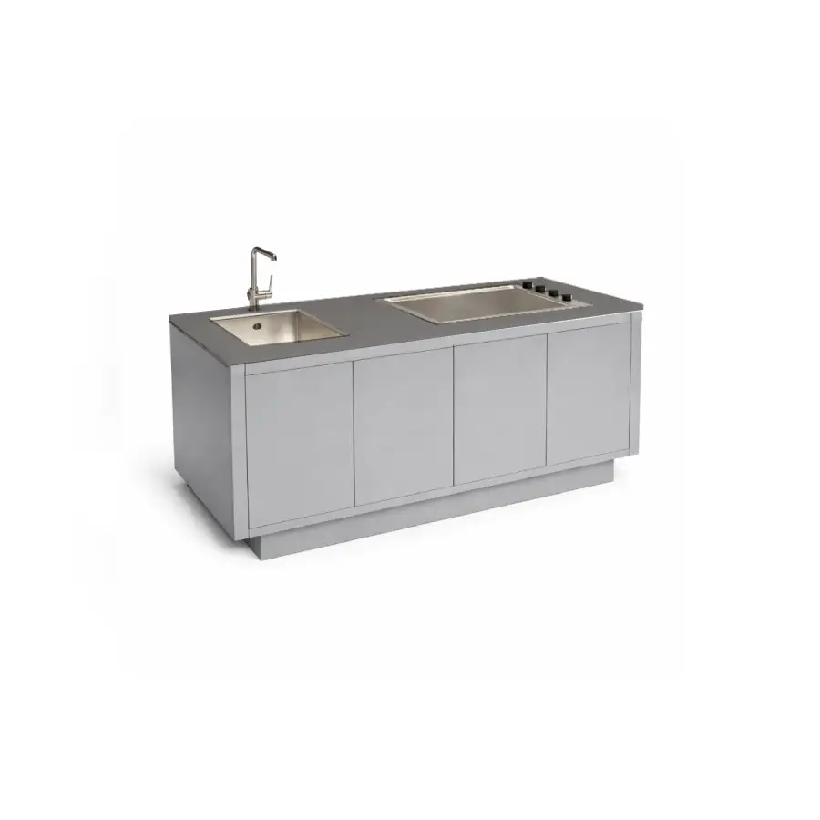 Cocina exterior Primora Hormigón Gris de Secenario Outdoor. Elegante, profesional y minimalista. Cómpralo online en De Tropen la mayor tienda de muebles de jardín de Málaga.