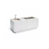 Primora Ostuni Blanca outdoor kitchen by Secenario Outdoor. Elegant, professional and minimalist. Buy it online at De Tropen, the largest garden furniture store in Málaga.