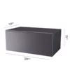 Imagen con las medidas 300x110x70cm. Funda Mesa de jardín de Platinum, especialista en fundas para muebles de exterior. Cómpralo online en De Tropen la mayor tienda de muebles de jardín de Málaga, para mantener limpia tu mesa, reducir el desgaste, prevenir la decoloración y prolongar su vida útil.